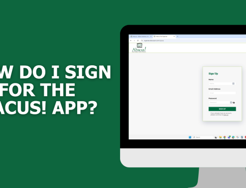 How do I sign up for the Abacus! App (web version)?