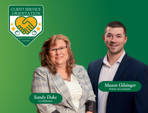 Abacus! honors Sandy Dake and Mason Gilsinger with 2026 Client Service Orientation Award